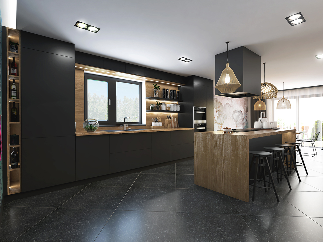 Amenajare bucatarie+dining apartament